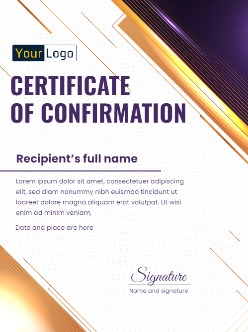 6 FREE Confirmation Certificate Templates | Virtualbadge.io